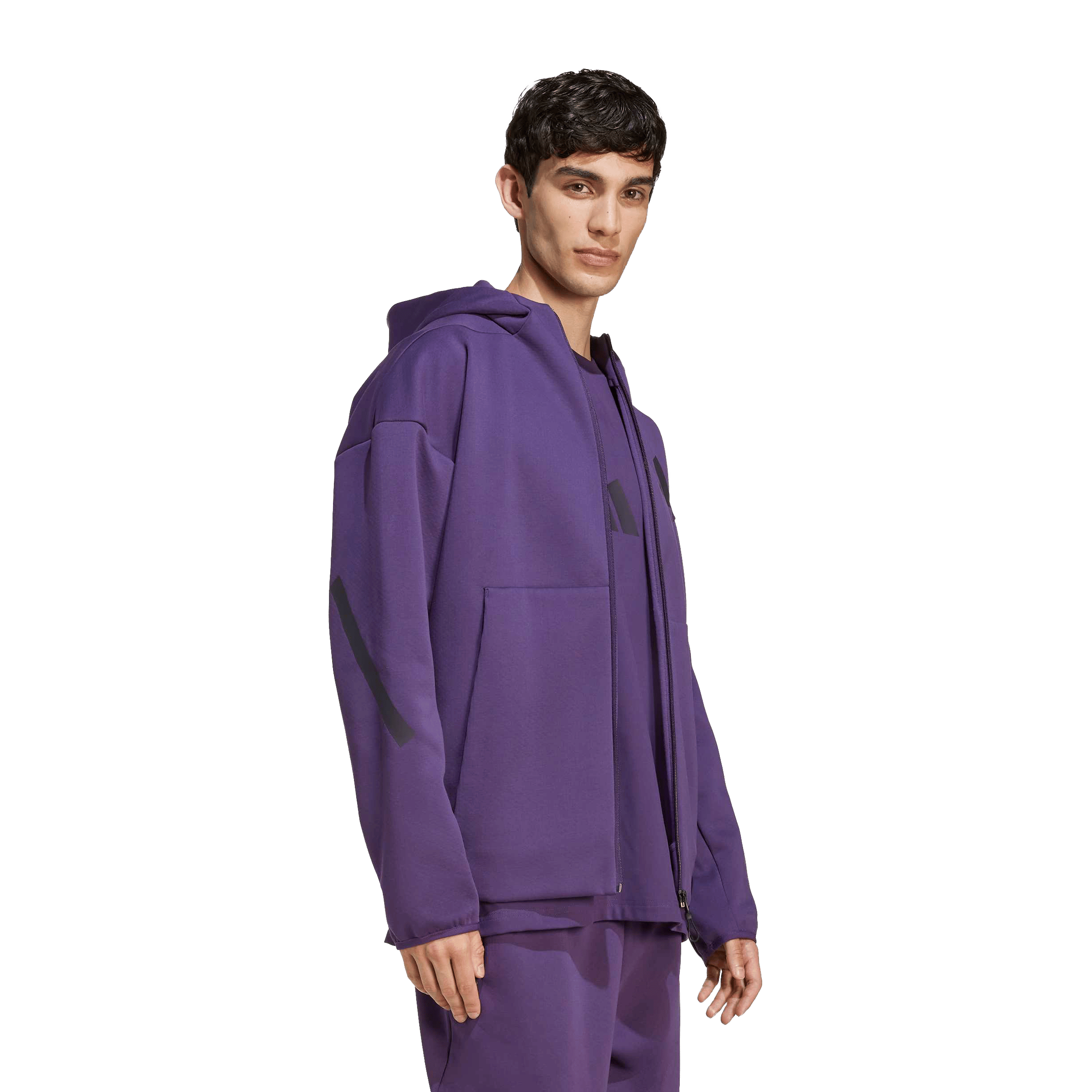 Adidas Mens Z.N.E Full-Zip Hoodie Aurora Plum | Sports Direct